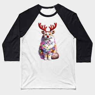Christmas Red Nose Turkish Van Cat Baseball T-Shirt